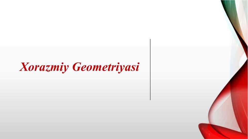 Xorazmiy geometriyasi