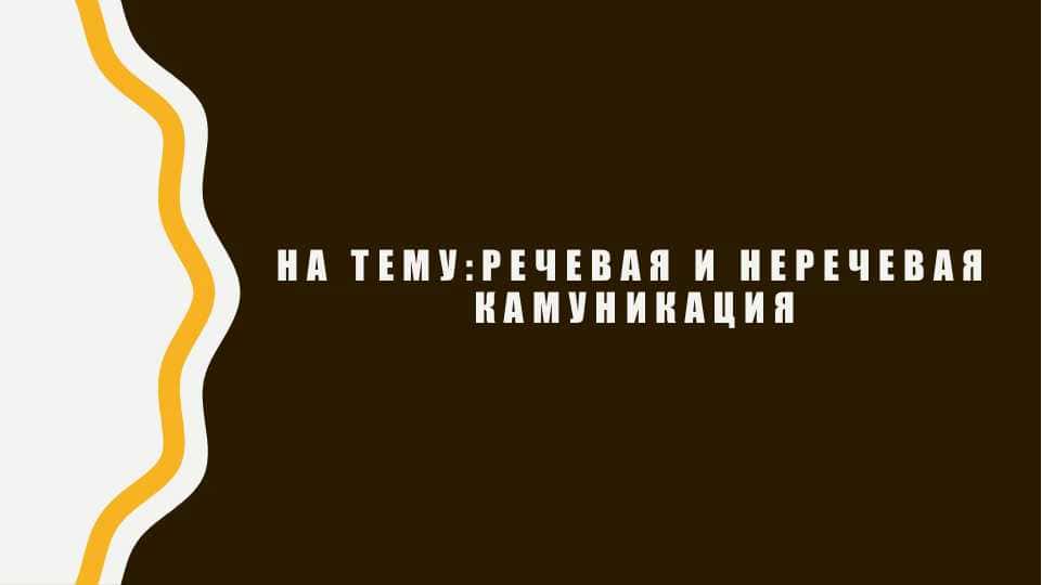 Речевая и неречевая камуникация