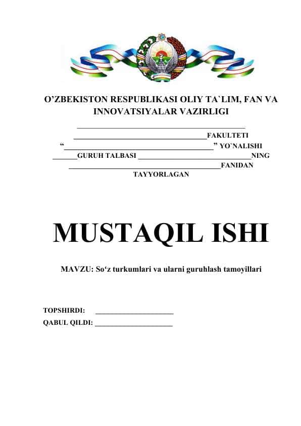 Soʻz turkumlari va ularni guruhlash tamoyillari