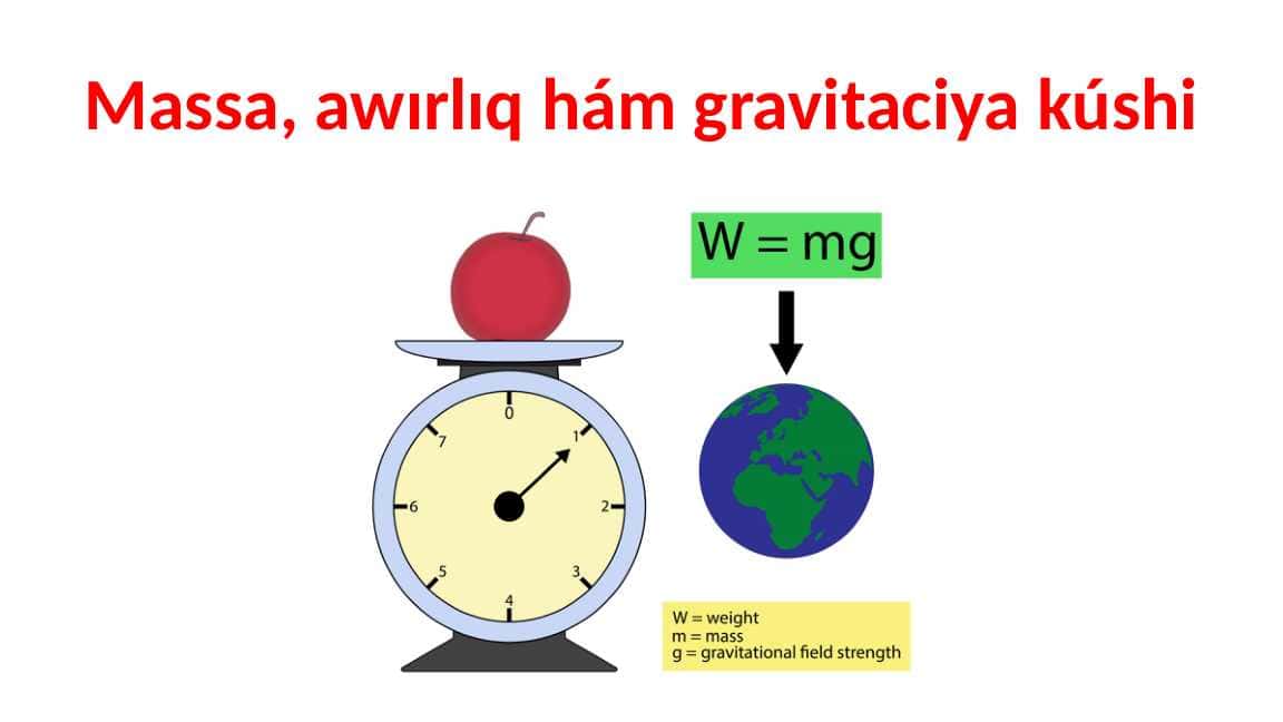 Massa, awırlıq hám gravitaciya kúshi_5E