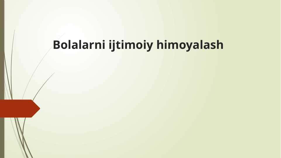 Bolalarni ijtimoiy himoyalash