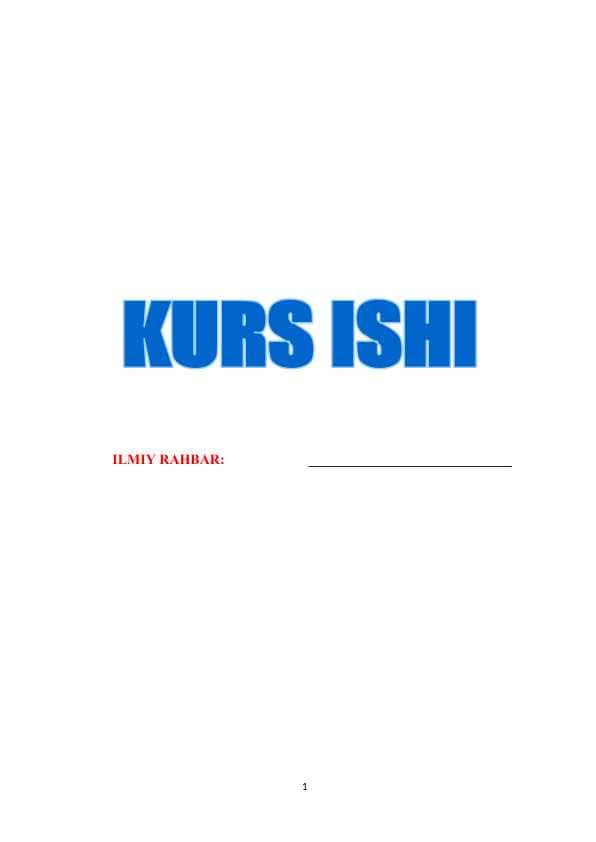 Ta`lim mazmunini aks ettiruvchi hujjatlar (KURS ISHI)