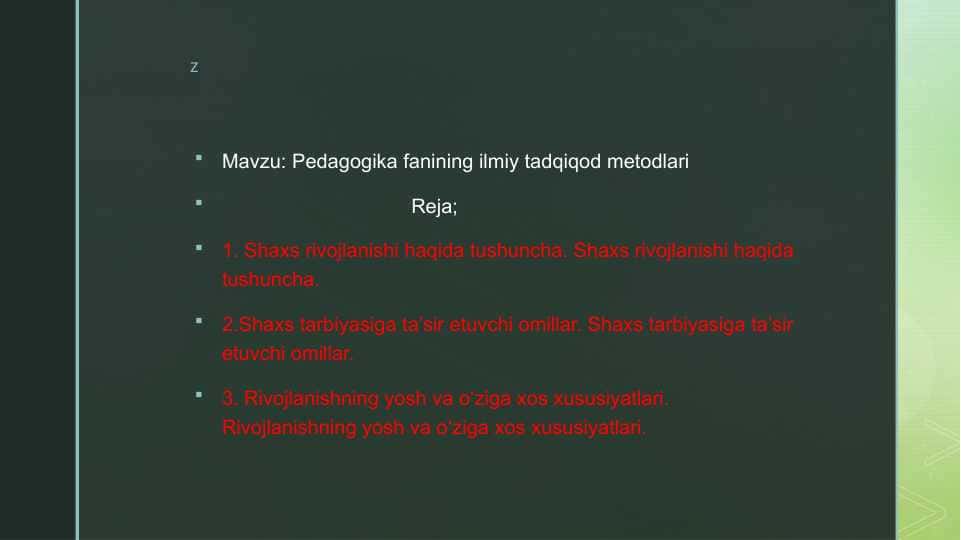 Pedagogika fanining ilmiy tadqiqod metodlari