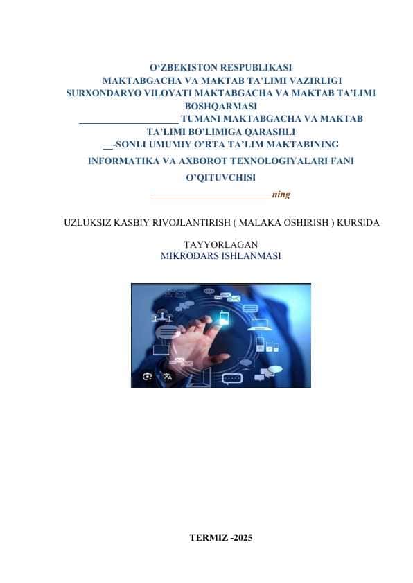 Ta’limda sun’iy intellikt texnologiyalari va ulardan foydalanish metodikasi