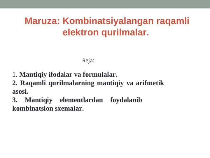 Kombinatsiyalangan raqamli elektron qurilmalar