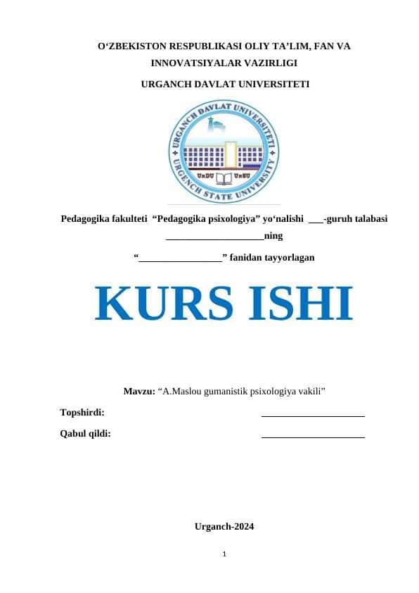 A.Maslou gumanistik psixologiya vakili