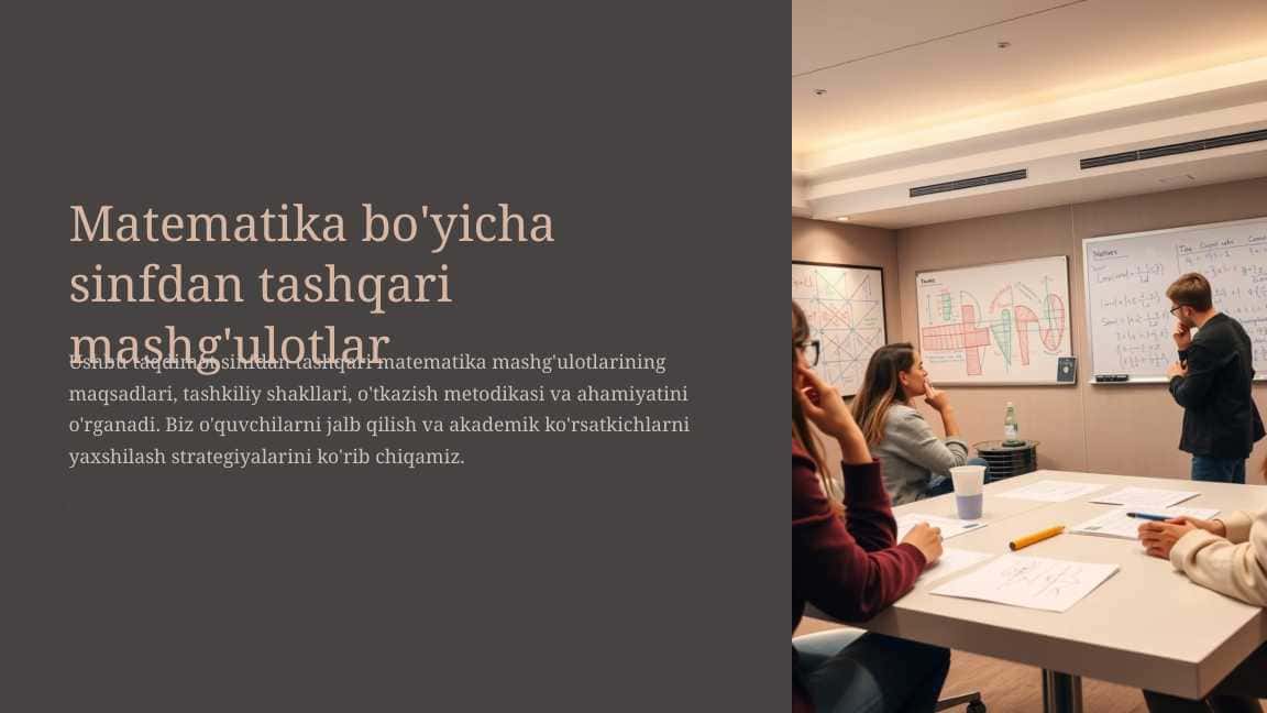 Matematika bo'yicha sinfdan tashqari mashg'ulotlar