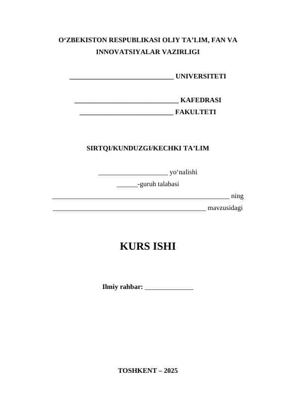 KURS ISHI TITUL