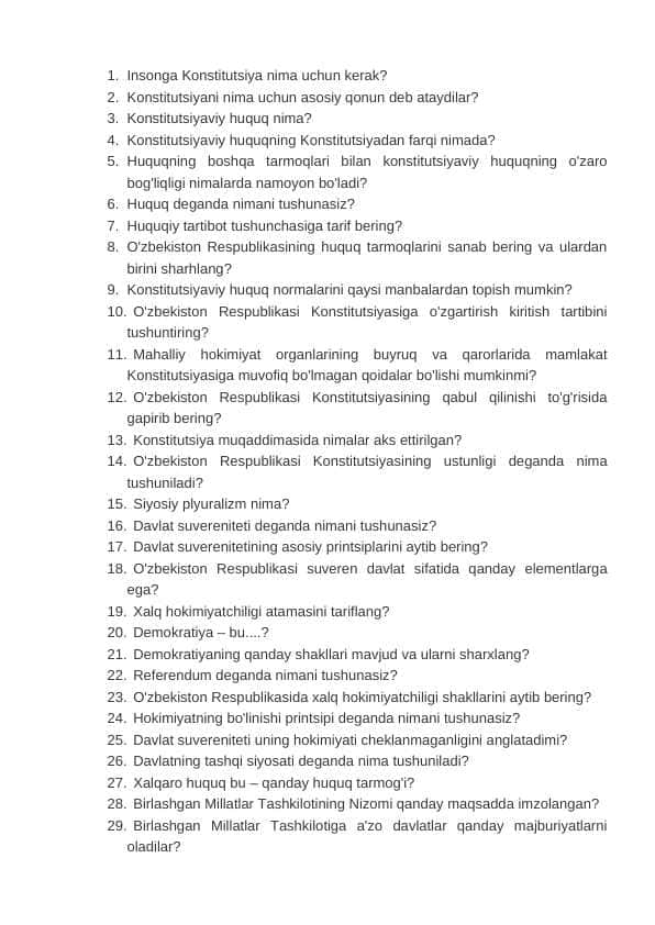 Ichki ishlar organlariga nomzodlarni saralab olish bosqichida tushadigan savollar