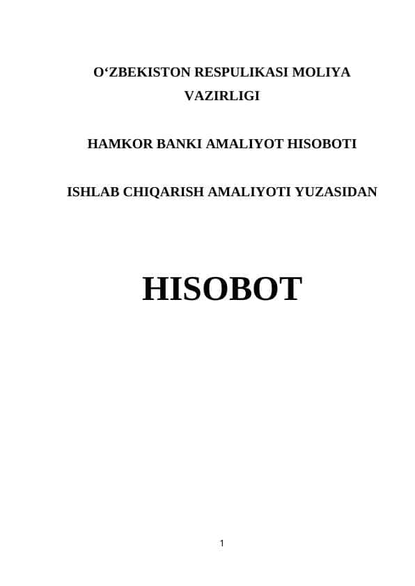 HAMKOR BANKI