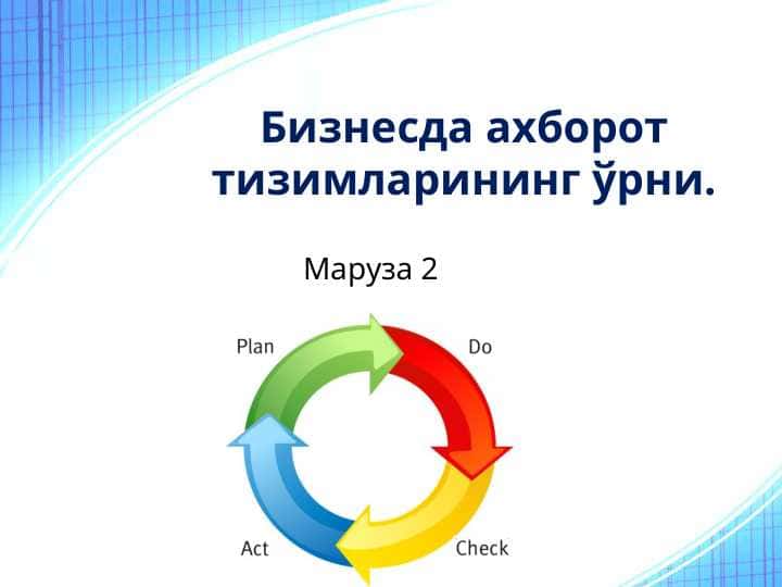 Бизнесда ахборот тизимларининг ўрни