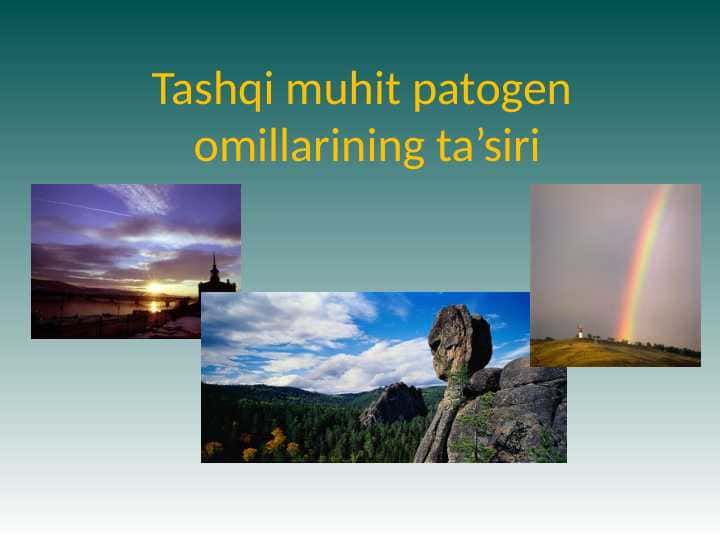 Tashqi muhit patogen omillarining ta’siri