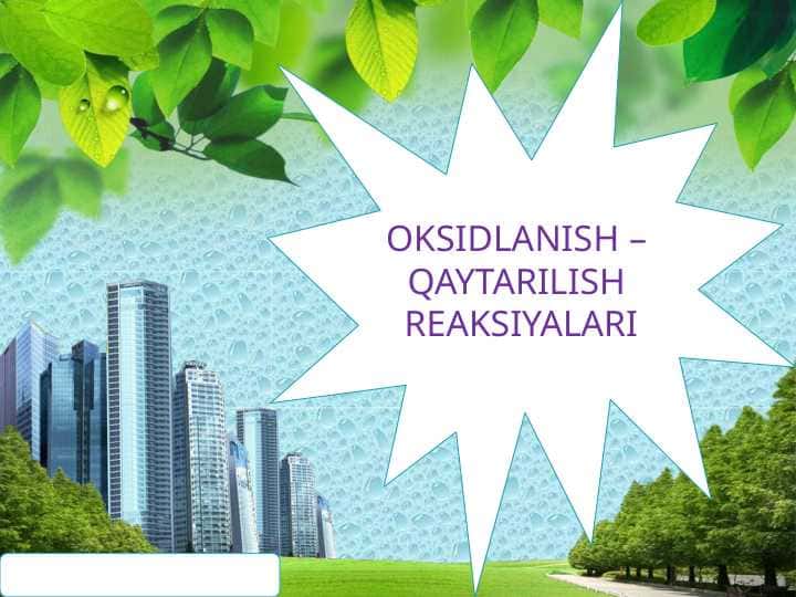 Oksidlanish – qaytarilish reaksiyalari