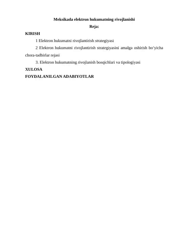 Meksikada elektron hukumatning rivojlanishi