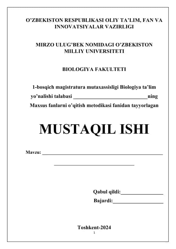 Biologiya o'qitishning axborot va samarali ijodiy maqsadlari