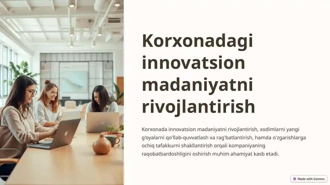 Innovatsion madaniyatni rivojlantirish