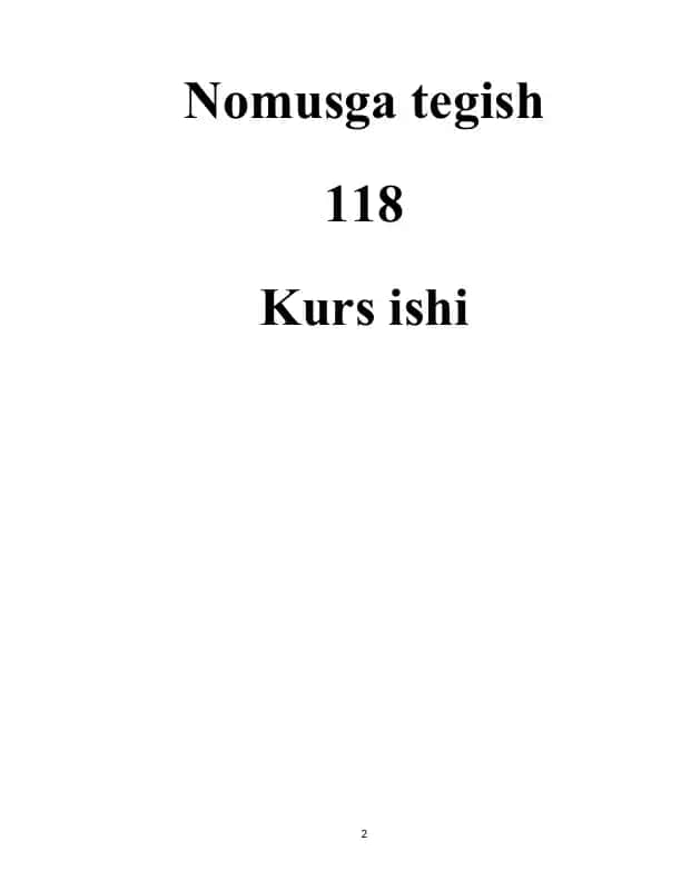 Kurs ishi jk 118-modda