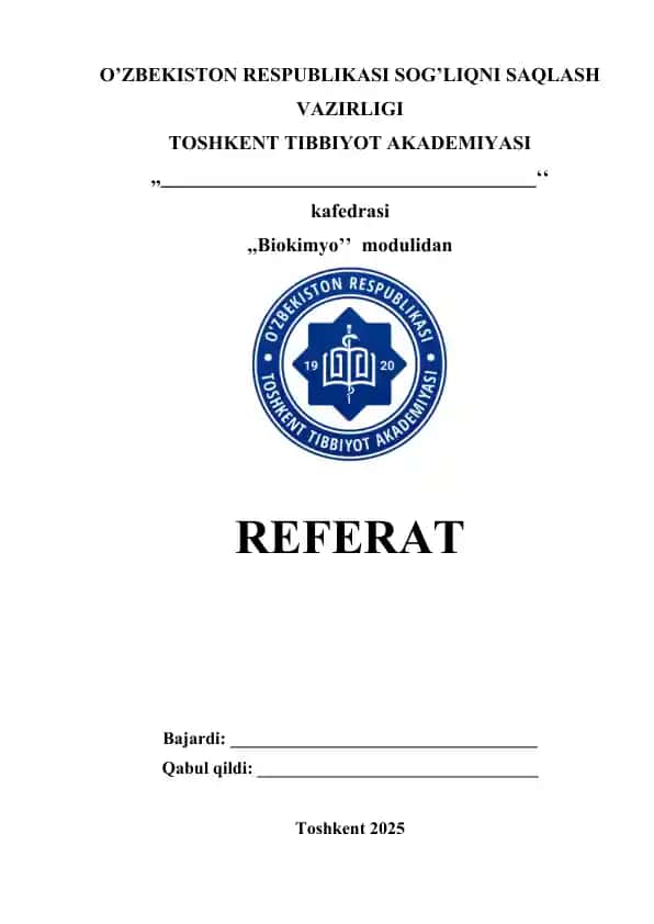 Gipoenergik holatlar. Referat 8 bet.