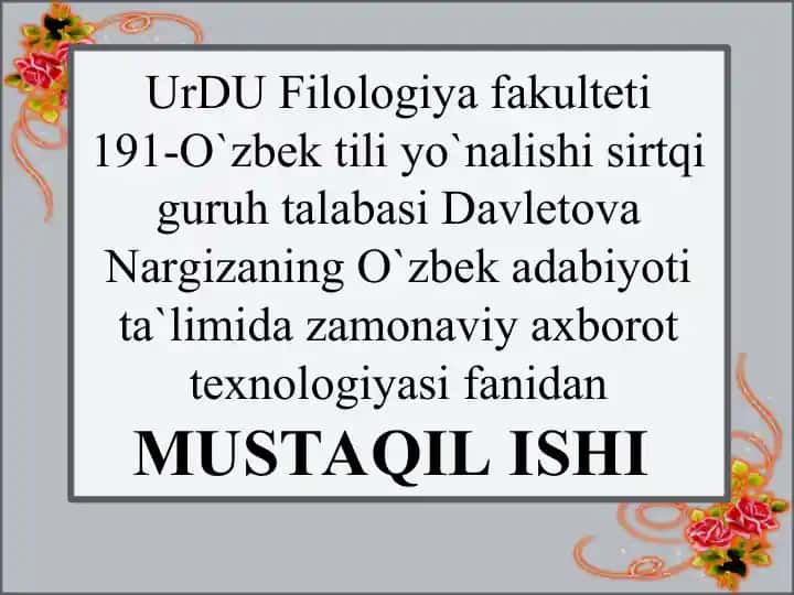 Til ta`limida interaktiv doskalar