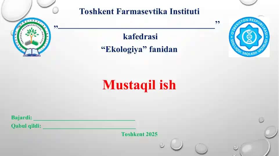 23. Antropogen ekotizimlar shahar (Urban ekotizimlar) 2. Taqdimot 11 bet.