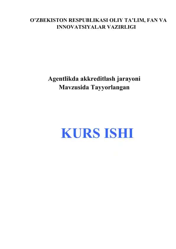 O’ZBEKISTON RESPUBLIKASI OLIY TA’LIM, FAN VA INNOVATSIYALAR VAZIRLIGI