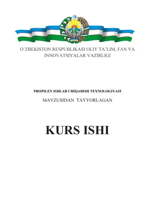 PROPİLEN İSHLAB CHİQARİSH TEXNOLOGİYASİ
