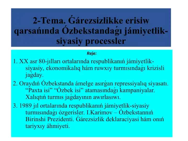 Jámiyetlik-siyasiy processler haqida