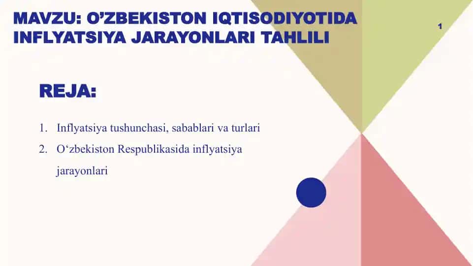 O’zbekiston iqtisodiyotida inflyatsiya jarayonlari tahlili
