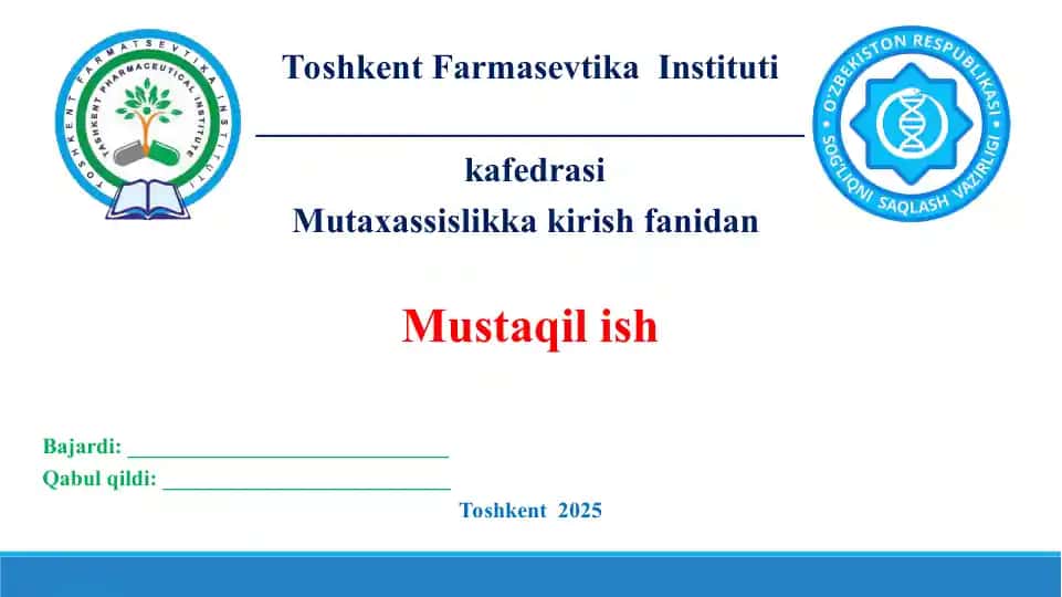 2. Osiyo mamlakatlarida farmatsiyaning rivojlanishi. Taqdimot 13 bet.