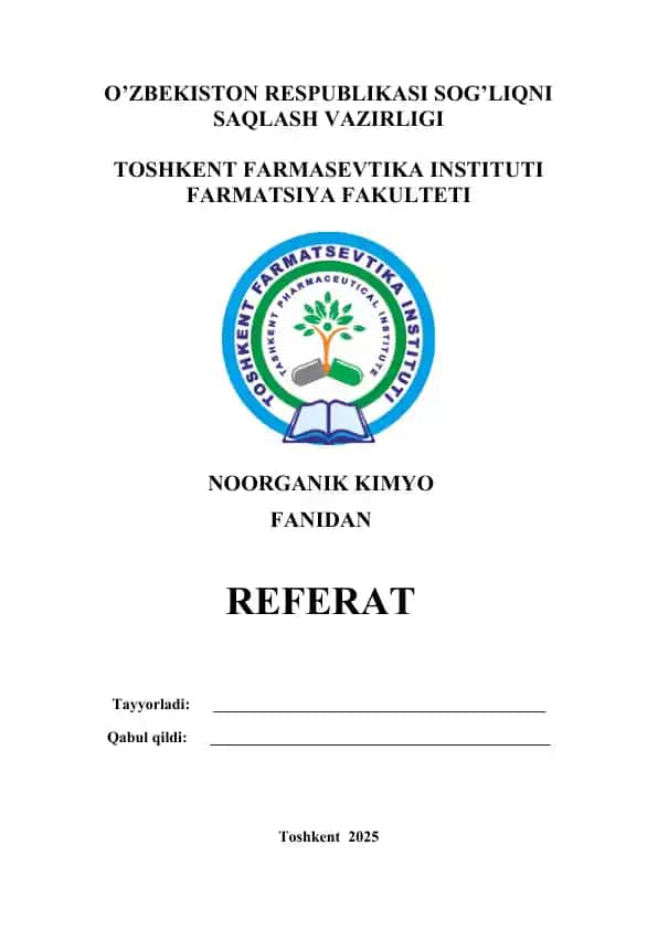 12. Kompleks birikmalarda valent bog'lanish usuli. Komplekslarda bog'lanishni tushuntirishda kvant mexanik modellar. Referat 19 bet.