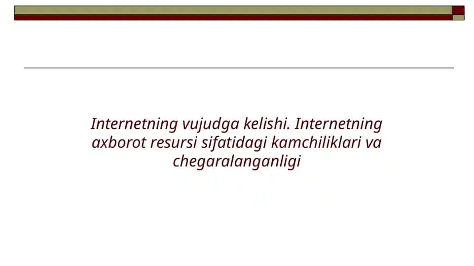 Internet yaxshi va yaxshi yomon tomoni