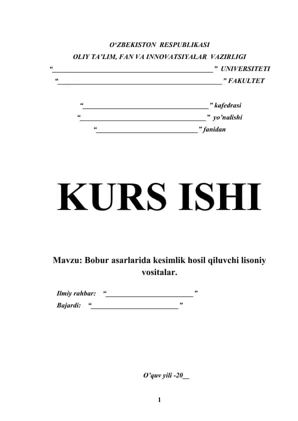 Bobur asarlarida kesimlik hosil qiluvchi lisoniy vositalar
