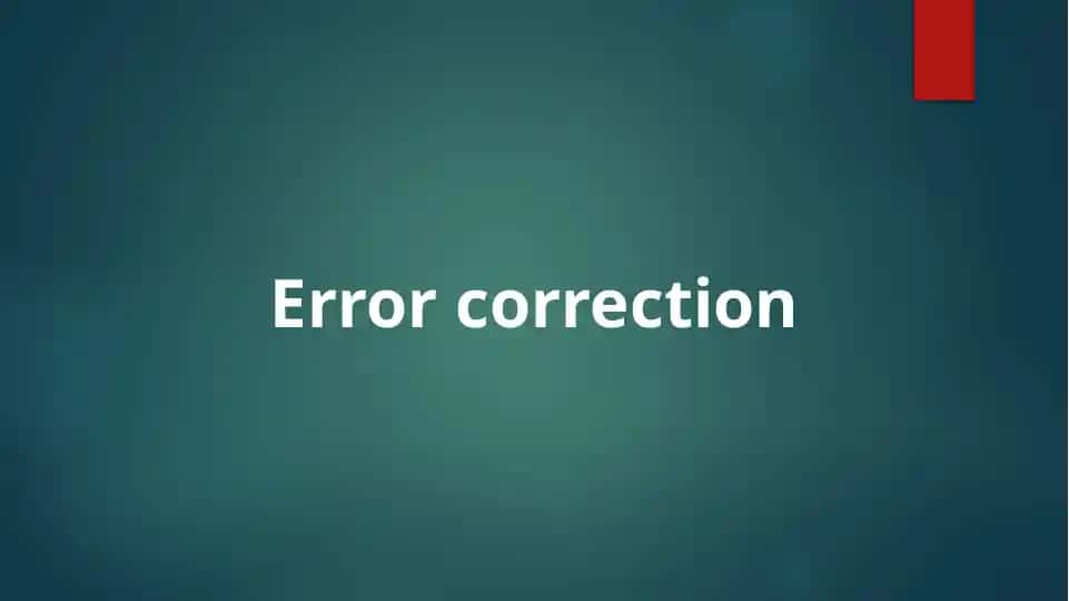 Error correction