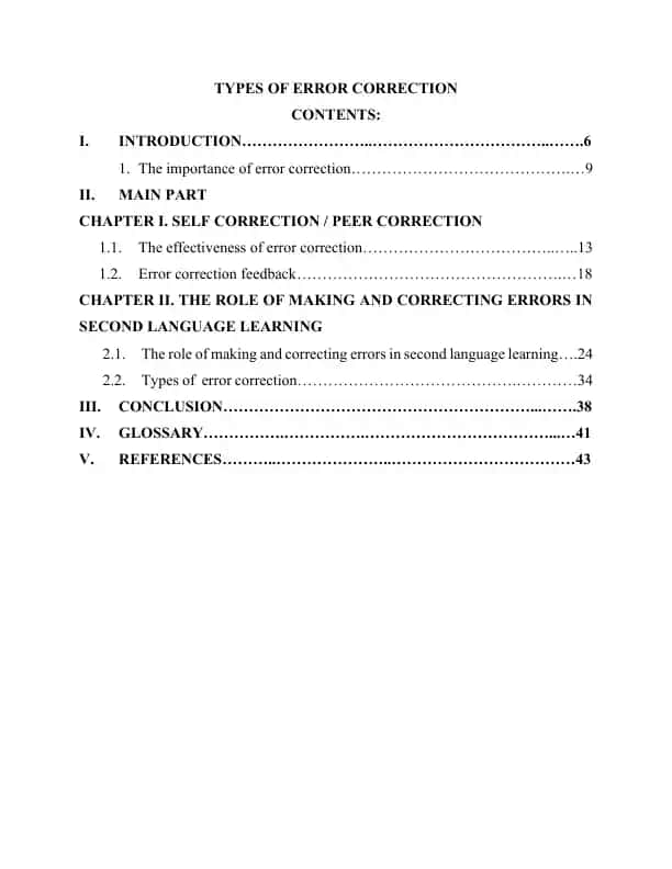 TYPES OF ERROR CORRECTION