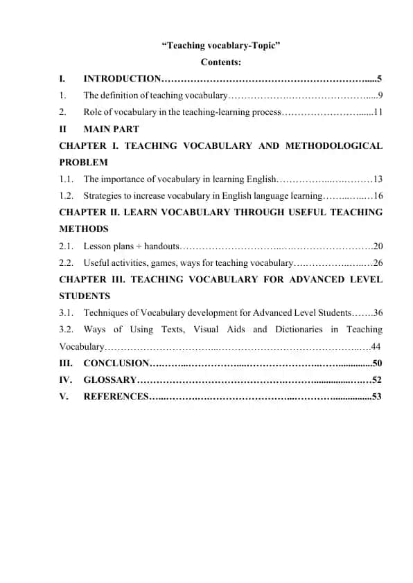Teaching Vocabulary-Topic