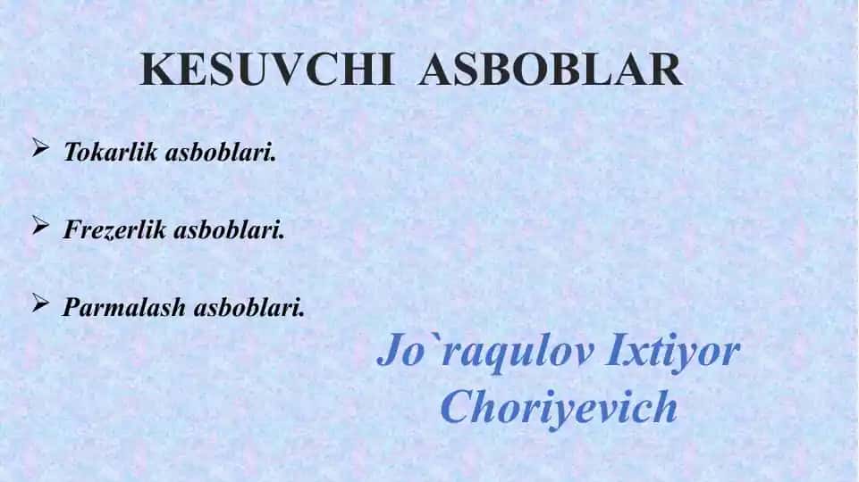 Kesuvchi asboblar