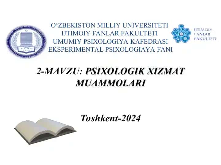 PSIXOLOGIK XIZMAT MUAMMOLARI