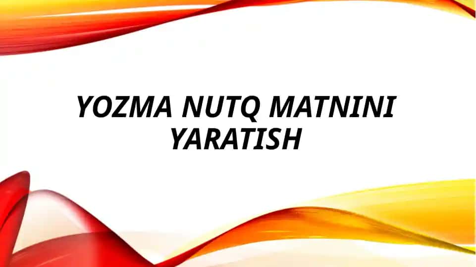 Yozma nutq matnini yaratish