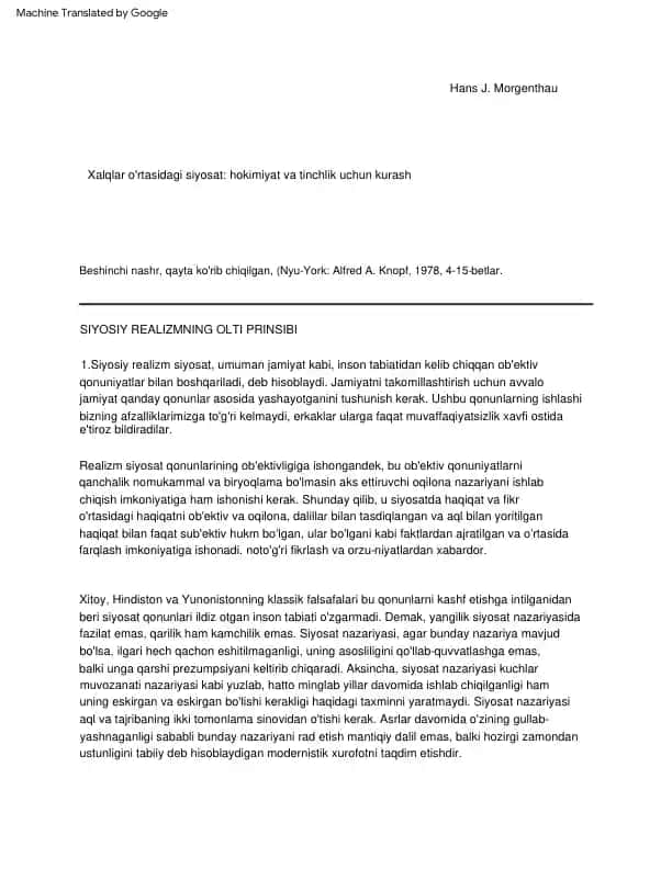 SIYOSIY REALIZMNING OLTI PRINSIPI