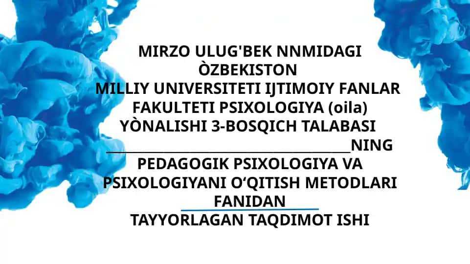Sensor-pertseptiv jarayonlarni o‘rganish metodikasi