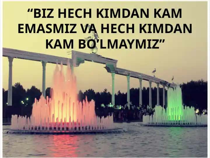 Biz hech kimdan kam emasmiz
