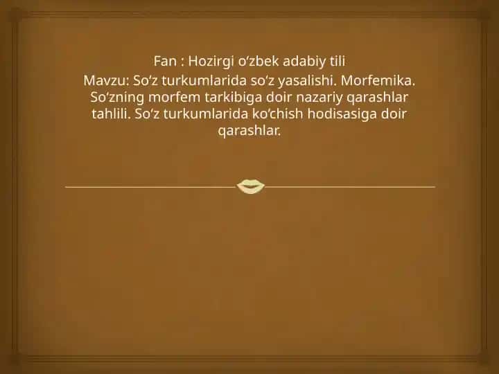 So‘z turkumlarida so‘z yasalishi