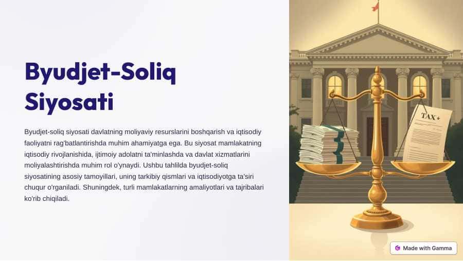 Byudjet-Soliq Siyosati