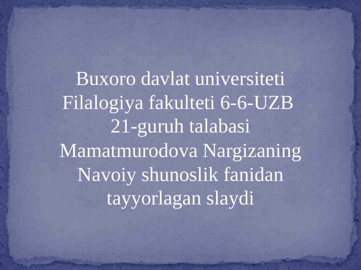 Hayrat ul-Abror dostoni bo'yicha