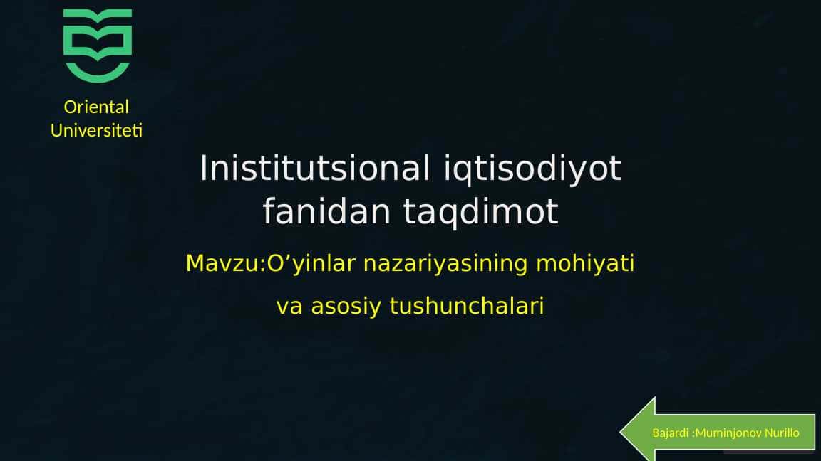 O'yinlar nazariyasi