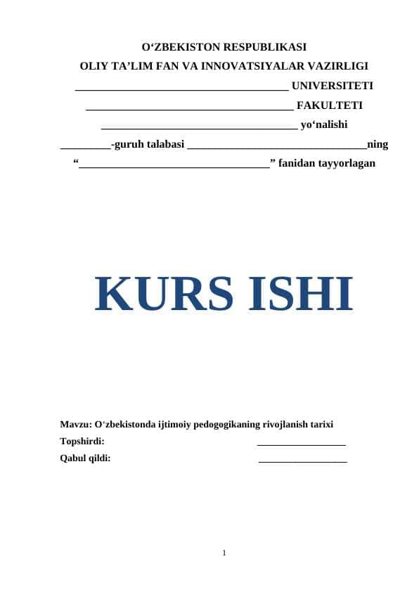 O‘zbekistonda ijtimoiy pedogogikaning rivojlanish tarixi