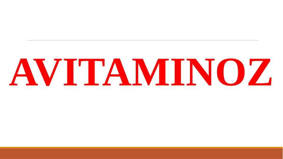 AVITAMINOZ