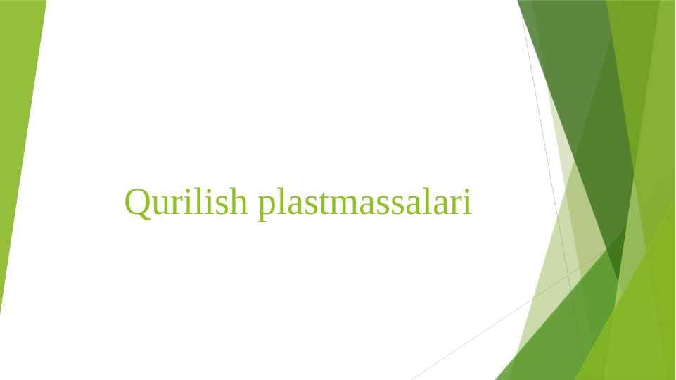 Qurilish plastmassalari