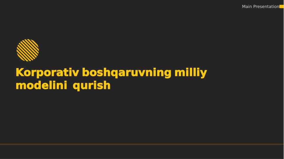 Korporativ boshqaruvning milliy modelini qurish