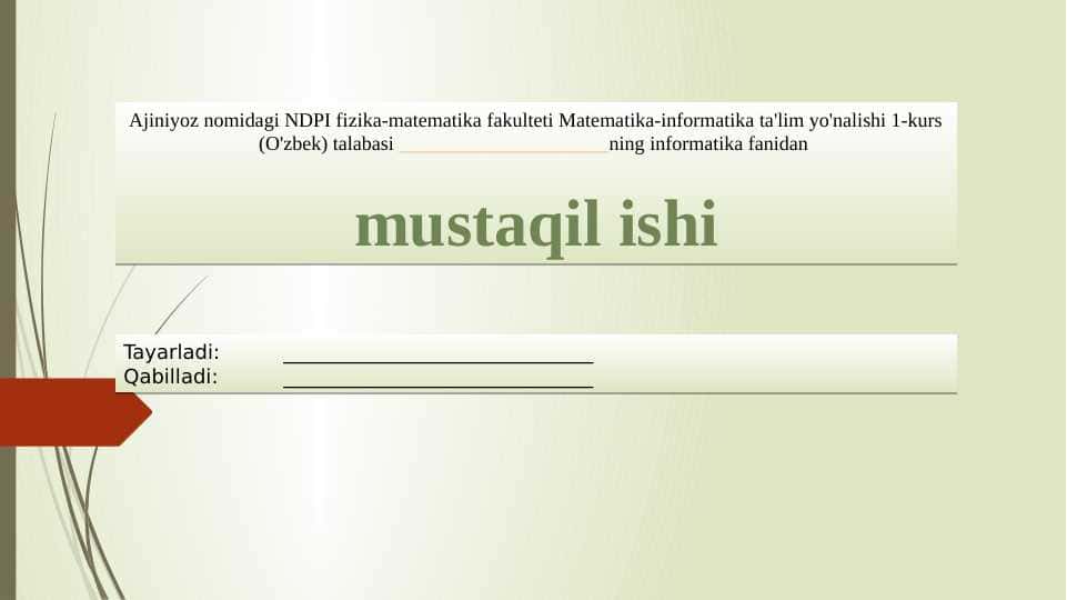 BILIMLARNI TASVIRLASH MODELLARI